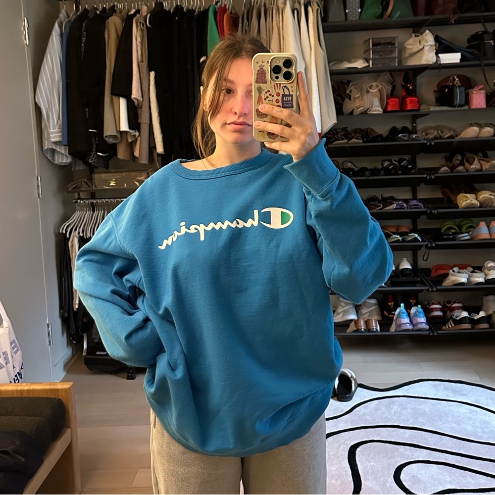 Champion Blue Crew Neck Sweatshirt